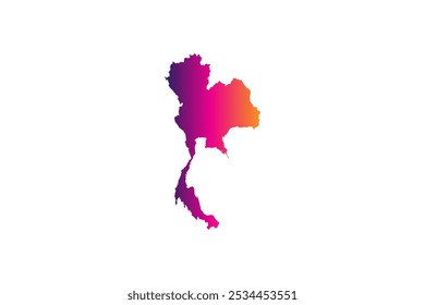 Farbiges Kartendesign-Konzept einzeln auf weißem Hintergrund des Landes Thailand - Vektorgrafik