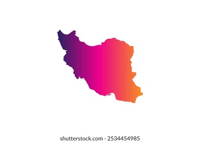Colorful Map design concept isolated on white background of country Iran - vector illustration