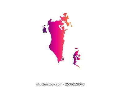 Concepto colorido del diseño del mapa aislado en el fondo blanco del país Bahrein - Ilustración vectorial