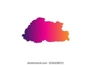 Concepto colorido del diseño del mapa aislado en el fondo blanco del país Bután - Ilustración vectorial