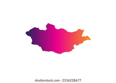 Concepto colorido del diseño del mapa aislado en el fondo blanco del país Mongolia - Ilustración vectorial