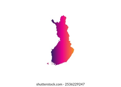 Concepto colorido del diseño del mapa aislado en el fondo blanco del país Finlandia - Ilustración vectorial