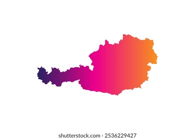 Colorful Map design concept isolated on white background of country Austria - vector illustration