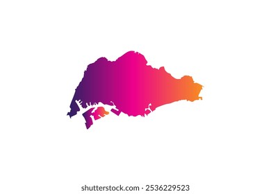 Colorful Map design concept isolated on white background of country Singapore - vector illustration