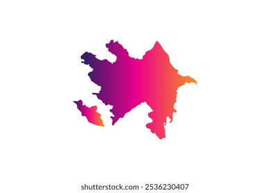 Colorful Map design concept isolated on white background of country Azerbaijan - vector illustration