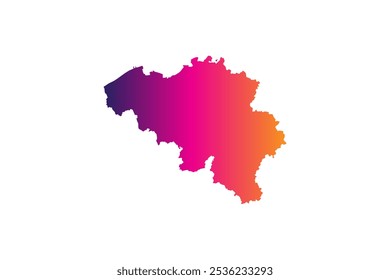 Colorful Map design concept isolated on white background of country Belgium - vector illustration