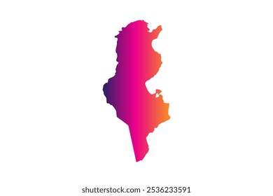 Colorful Map design concept isolated on white background of country Tunisia - vector illustration