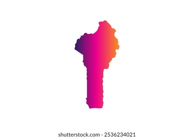 Concepto colorido del diseño del mapa aislado en el fondo blanco del país Benin - Ilustración vectorial