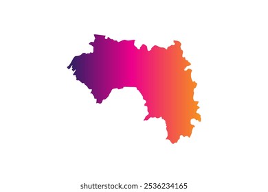 Concepto colorido del diseño del mapa aislado en el fondo blanco del país Guinea - Ilustración vectorial