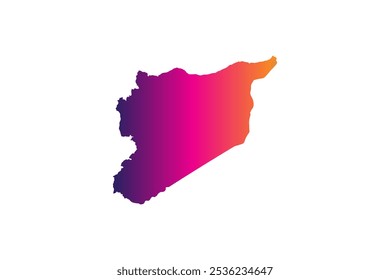 Concepto colorido del diseño del mapa aislado en el fondo blanco del país Siria - Ilustración vectorial