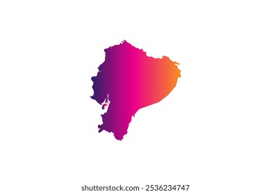 Colorful Map design concept isolated on white background of country Ecuador - vector illustration