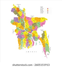 Colorful map with different highlighted regions