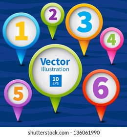 Colorful map icon with numbers.