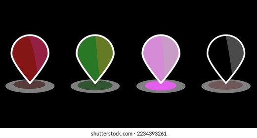 Coloridos iconos de mapas adecuados para uso en línea, diseño de símbolos.