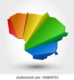 colorful map of Lithuania. stylized concept