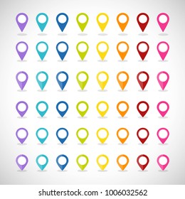 Colorful map markers #01