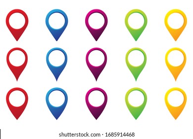 Colorful Map pointer icon. GPS location symbol. vector Illustration, 