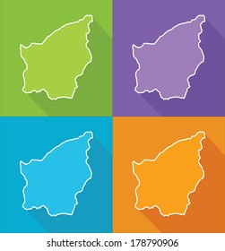 Colorful map silhouette with shadow - San Marino