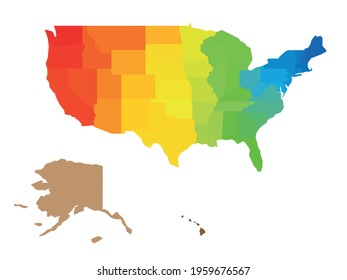 Colorful map of United States