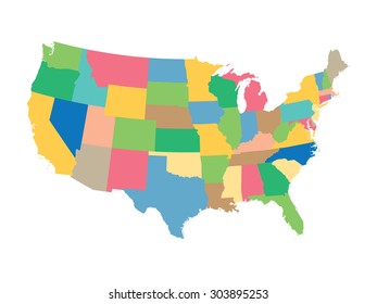 colorful map of United States