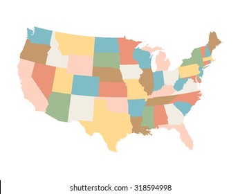 colorful map of United States