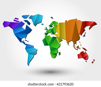 Colorful Map World Rectangle Abstract Modern Stock Vector (Royalty Free ...