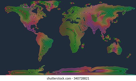 Colorful map of the world, vector illustration