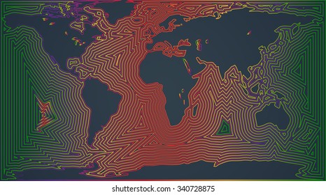 Colorful map of the world, vector illustration