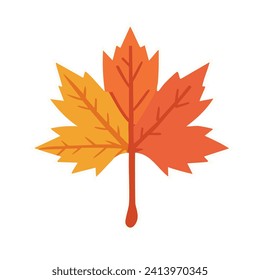 Una colorida hoja de arce que ilustra el cambio de las estaciones