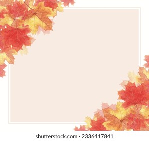 Colorful maple leaf frame illustration