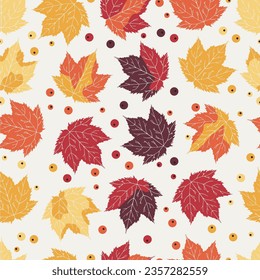 Ilustración vectorial transparente de la hoja de arce colorida sobre el fondo de la luz. Hojas de otoño. Ilustración vectorial.