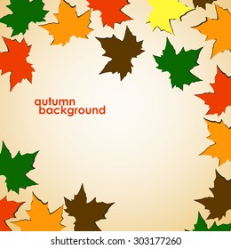 Colorful maple leaves in an abstract form. Vector background. Eps 10