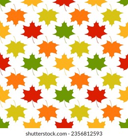 Colorful maple leaves autumn vector seamless pattern