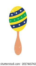 colorful maraca icon on white background
