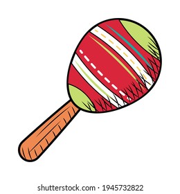 colorful maraca instrument on background