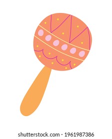 colorful maraca instrument on background