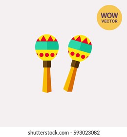 Colorful maracas icon