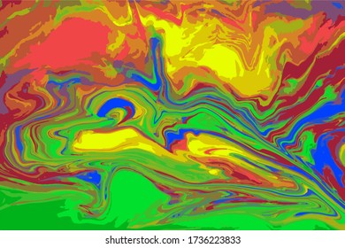 Colorful marble pattern. Fluorescent liquid background. Artwork abstract vector texture.