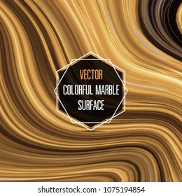Colorful marble surface. Yellow marble pattern of the blend of curves. Abstract pattern. Vector illustration. EPS 
