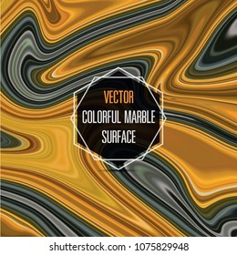 Colorful marble surface. Yellow marble pattern of the blend of curves. Abstract pattern. Vector illustration. EPS 