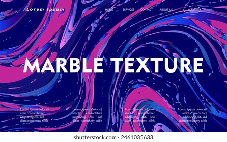 Colorful marble textured background design. Blue and pink background for flyer, brochure, banner, web, poster, background, social media. Eps10 vector.