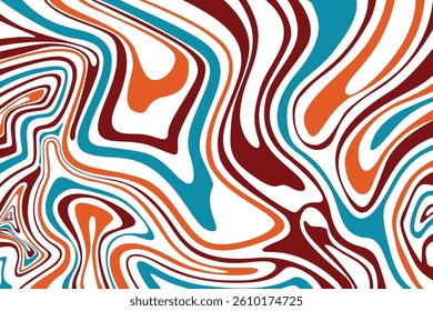 Colorful marble vector texture. Abstract liquid wavy background. Optical illusion motion striped 3d effect.