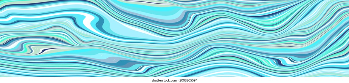 Mármol colorido, fondo vectorial de olas de agua en color azul. Se puede usar para volante, afiche, diseño de portada, libro, banner web