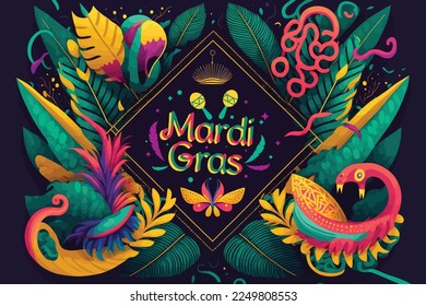 colorful Mardi gras background, celebration illustration.