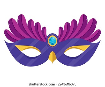 colorful mardi gras mask over white
