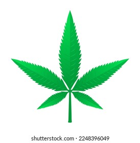 Colorful Marijuana Cannabis Leaf Gradient Icon Vector Illustration
