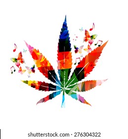 Colorful marijuana design