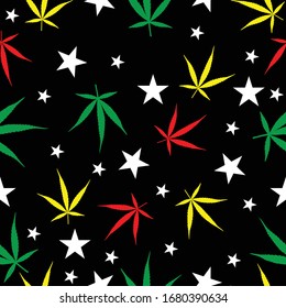 colorful of marijuana pattern with cannabis texture and background