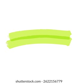 Colorful marker highlight strokes, scribble underlines, cute hand drawn pen lines, green and pink pencil marks, childish doodle elements. Flat vector illustration isolated on white background.