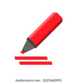 Colorful marker pen. Highlighter pencil for school or kids